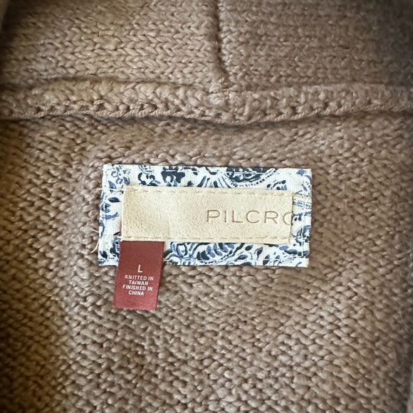 Pilcro Cropped & Collared Cable-Knit Cardigan Sweater - Picture 3 of 10